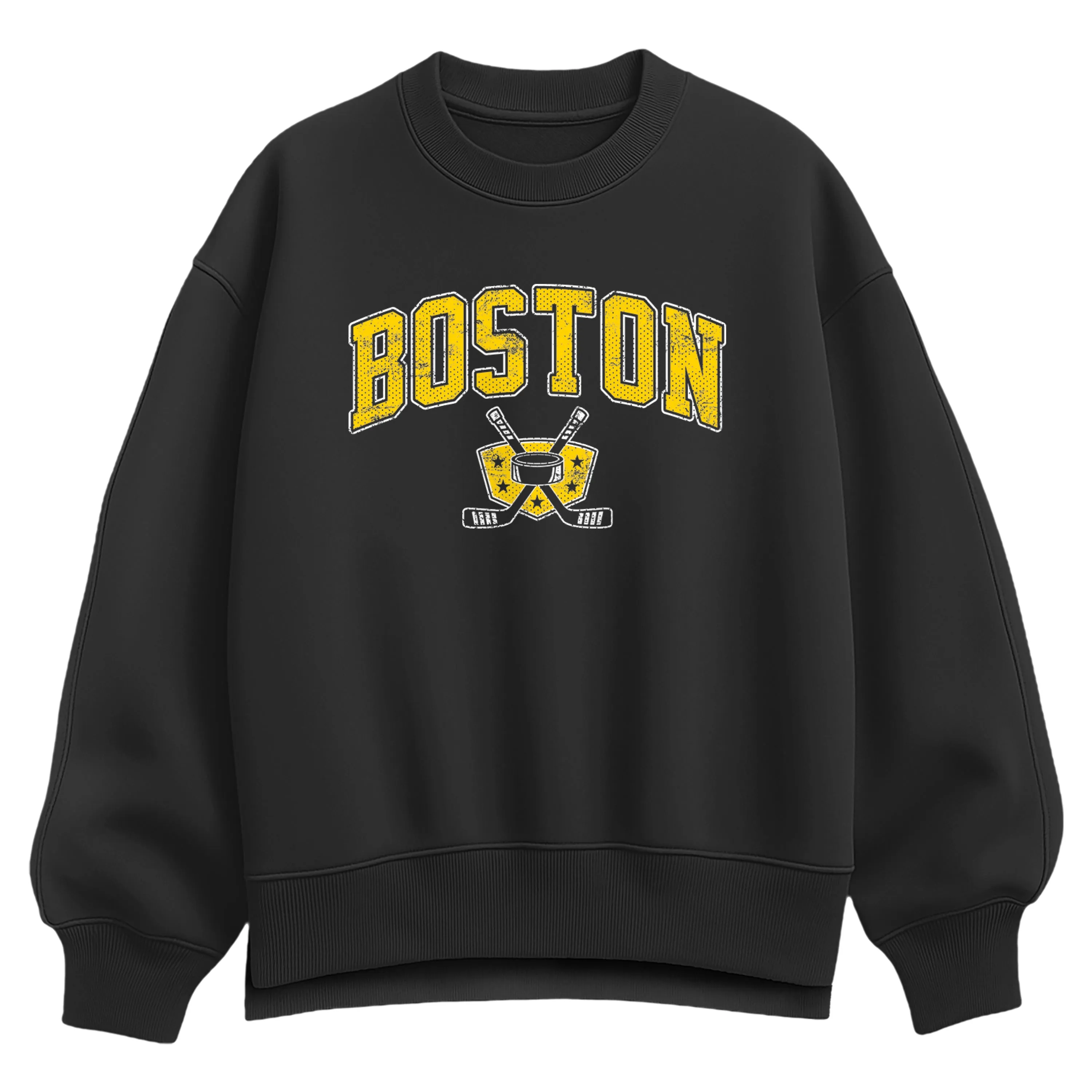 Instant Message - Boston Hockey - Women's Oversized Fleece Crew Sweatshirt sold by Zulily