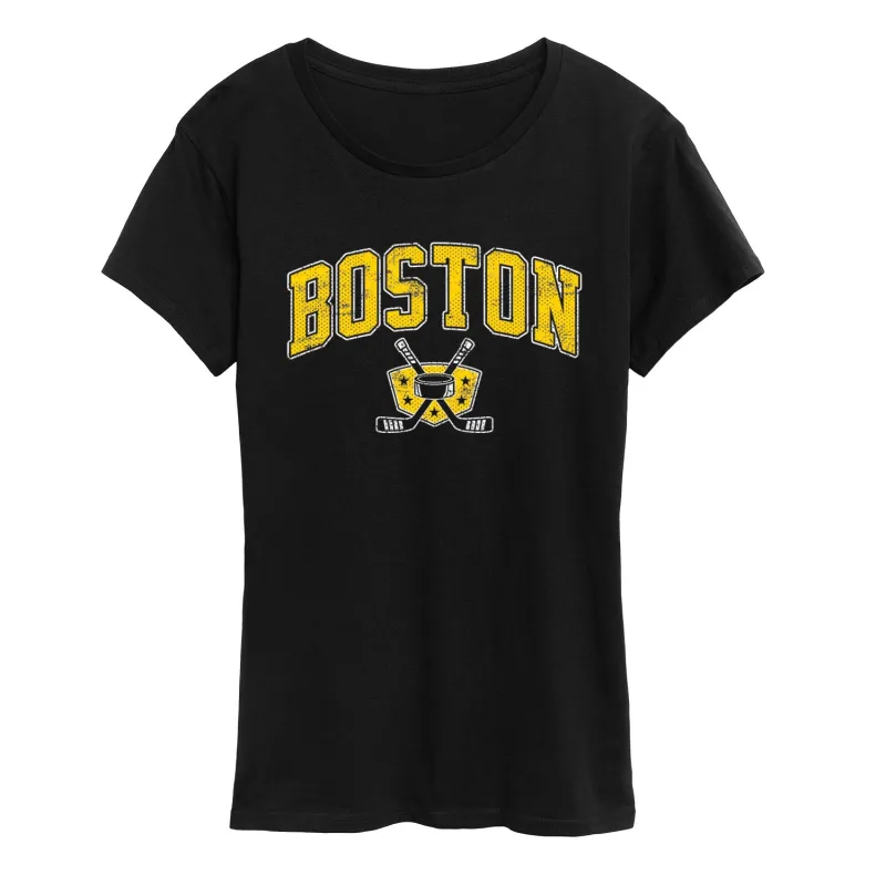 Instant Message - Boston Hockey - Women's Short Sleeve Graphic T-Shirt sold by Zulily