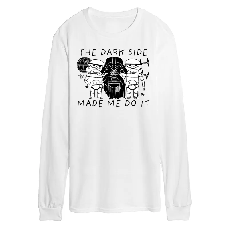 Star Wars - The Dark Side Made Me Do It - Men's Long Sleeve Graphic T-Shirt sold by Zulily