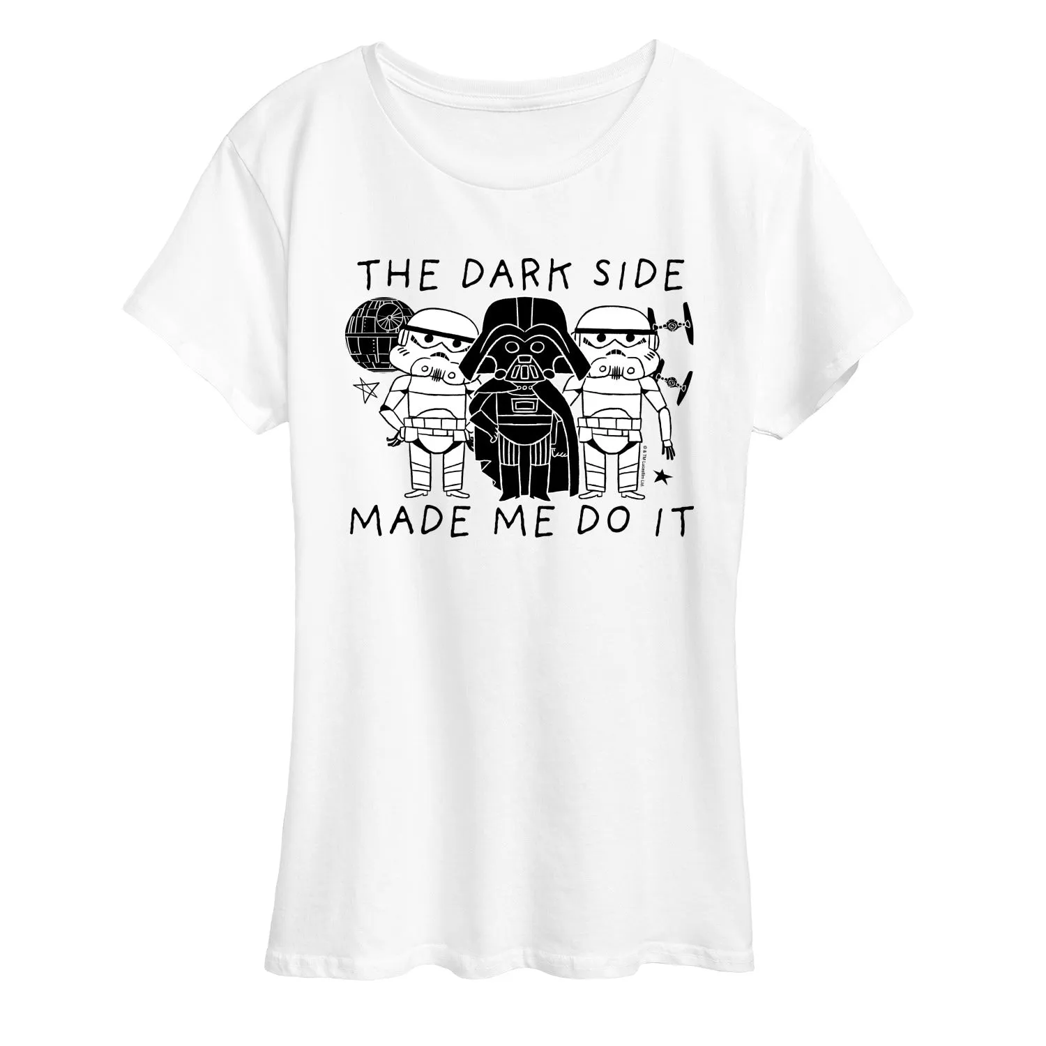 Star Wars - The Dark Side Made Me Do It - Women's Short Sleeve Graphic T-Shirt sold by Zulily