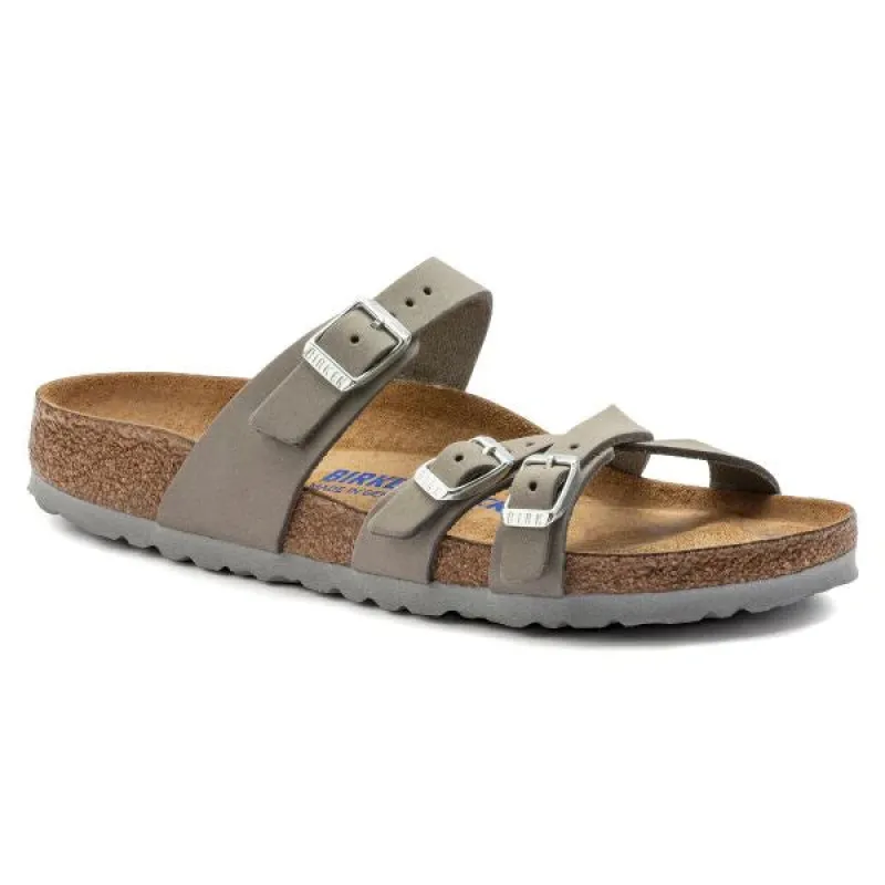 Birkenstock Unisex Franca Nubuck Leather SFB Dove Gray sold by Zulily