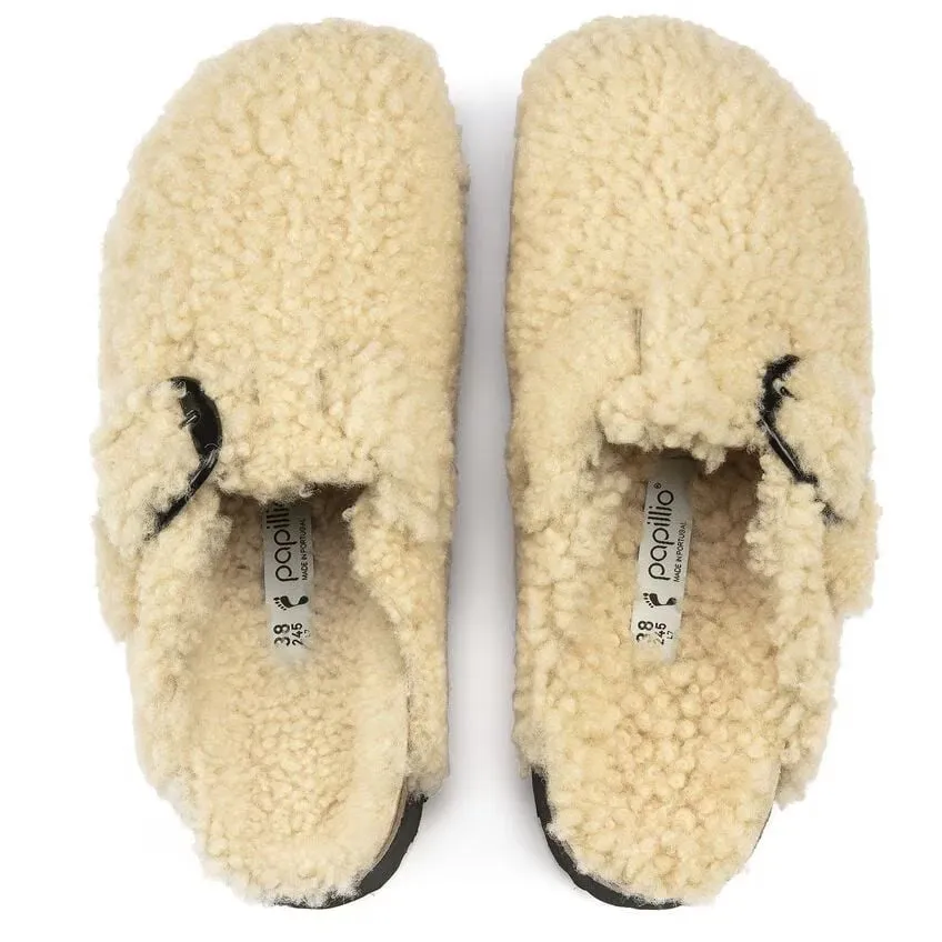 Birkenstock Boston Big Buckle Flex Platform Shearling Teddy Eggshell sold by Zulily product image thumbnail 2