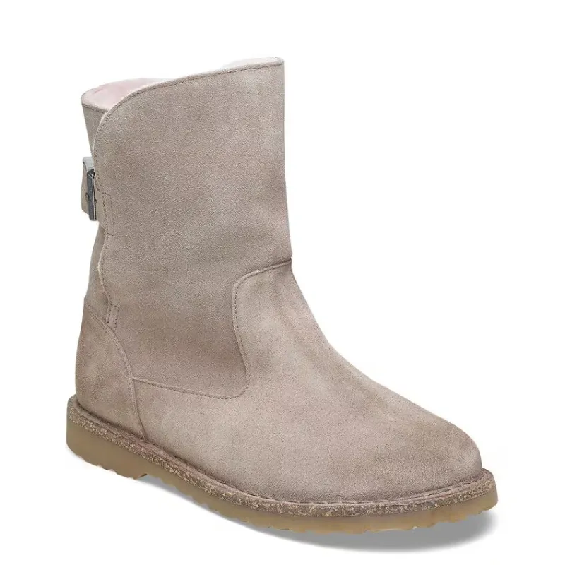 Birkenstock Uppsala Shearling Suede Leather Gray Taupe made by Birkenstock