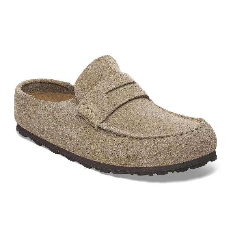 Birkenstock Unisex Naples Wrapped Suede Leather Taupe made by Birkenstock