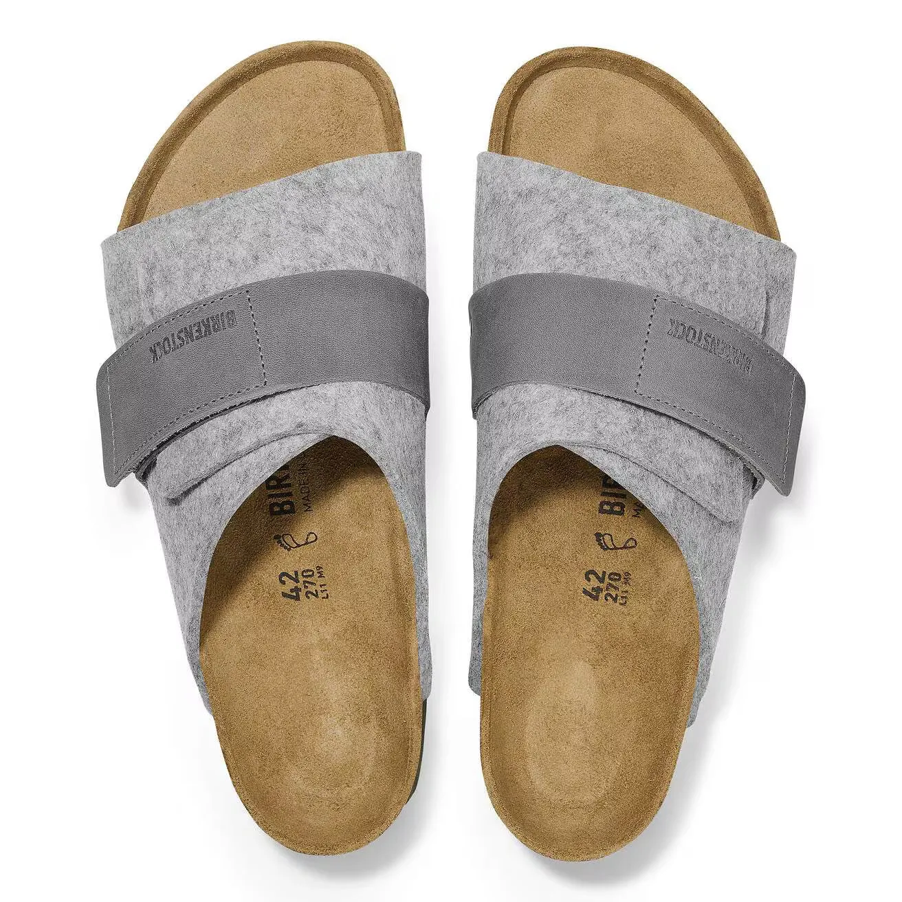 Birkenstock Unisex Kyoto Leather Textile Light Gray sold by Zulily product image thumbnail 2