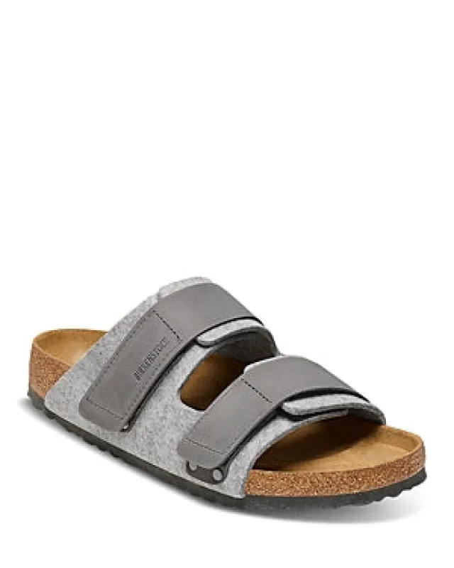 Birkenstock Unisex Uji Leather Textile Light Gray made by Birkenstock