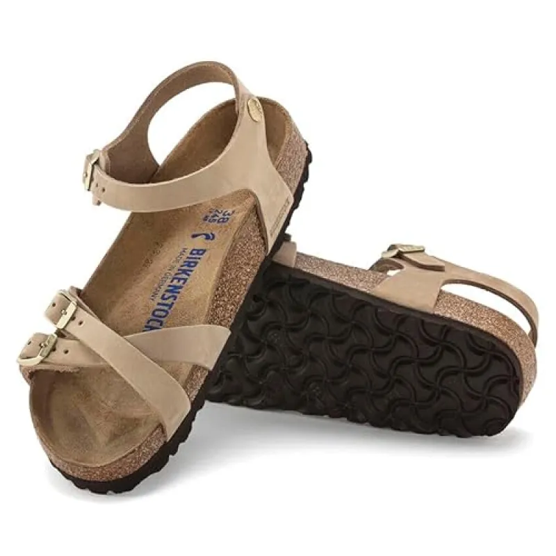 Birkenstock Unisex Kumba Natural Leather Soft Foodbed Sandcastle made by Birkenstock