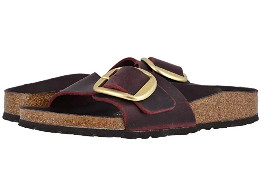 Birkenstock Unisex Madrid Big Buckle Waxy Leather Zinfandel sold by Zulily