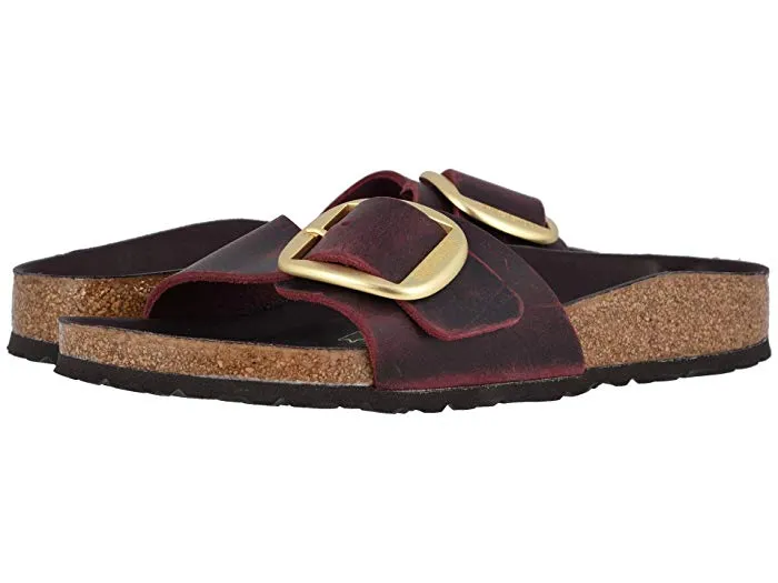 Birkenstock Unisex Madrid Big Buckle Waxy Leather Zinfandel sold by Zulily