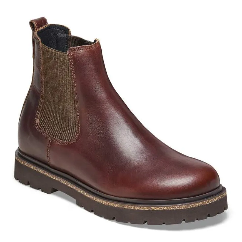 Birkenstock Unisex Highwood Slip On Natural Leather Chocolate made by Birkenstock