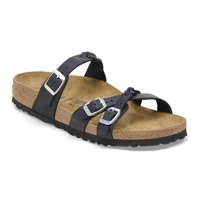 Birkenstock Unisex Franca Braided Natural Leather Oiled Black sold by Zulily