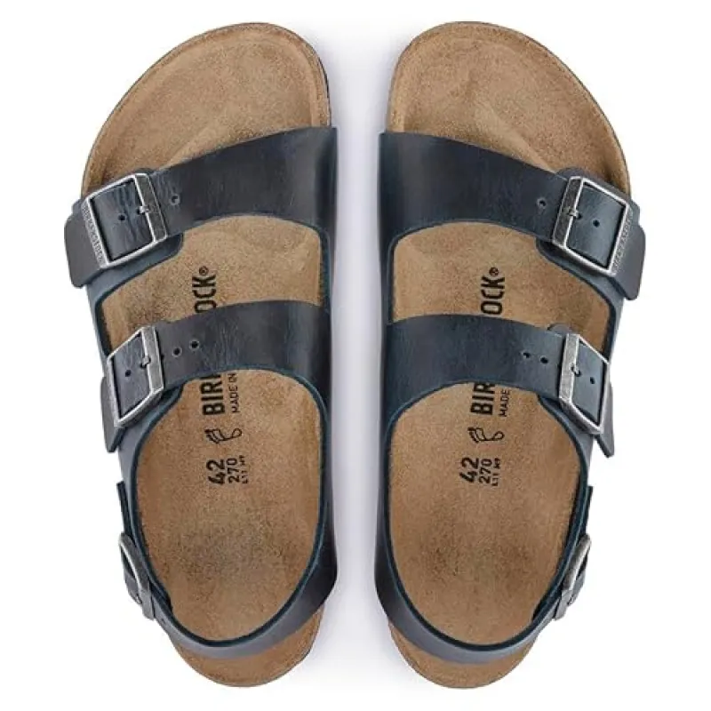 Birkenstock Unisex Milano Oiled Leather Insignia Blue sold by Zulily