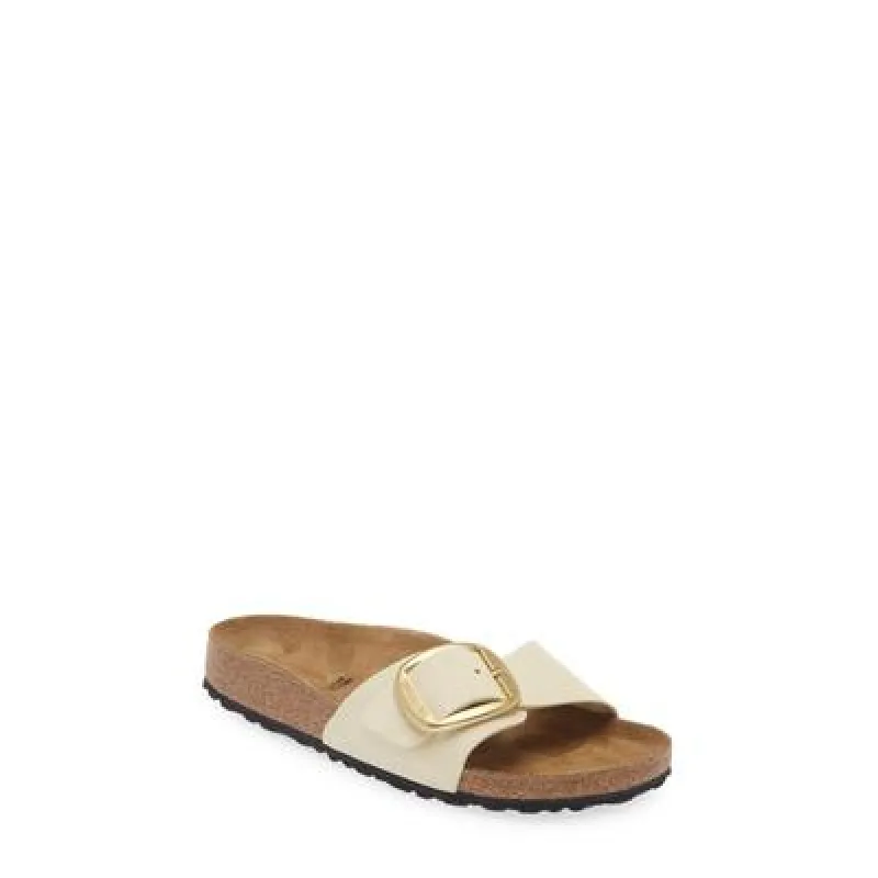 Birkenstock Unisex Madrid Big Buckle Nubuk Leather Ecru sold by Zulily