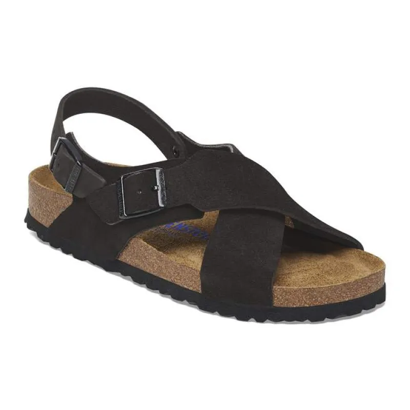 Birkenstock Unisex Tulum Soft Footbed Suede Leather Black made by Birkenstock