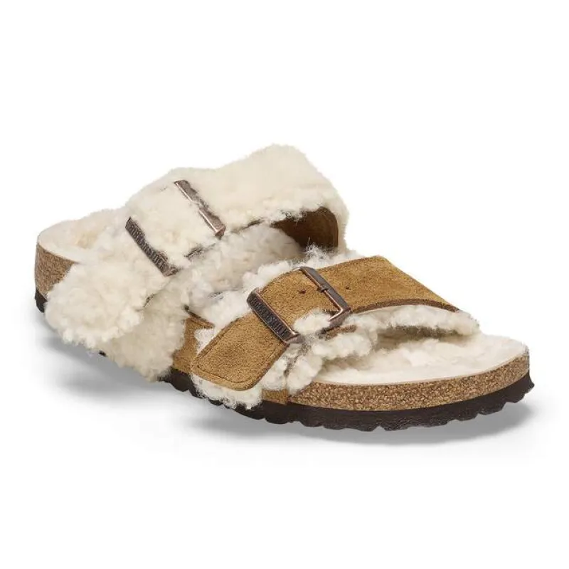 Birkenstock Unisex Arizona Split Teddy Parts Rivet Logo Suede Leather Fur Mink sold by Zulily