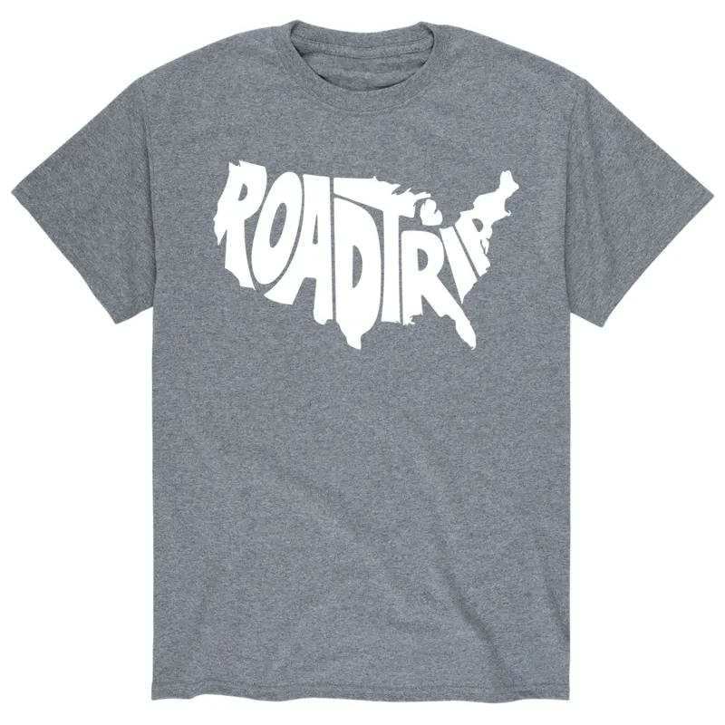 Instant Message - Road Trip US Map - Men's Short Sleeve Graphic T-Shirt sold by Zulily