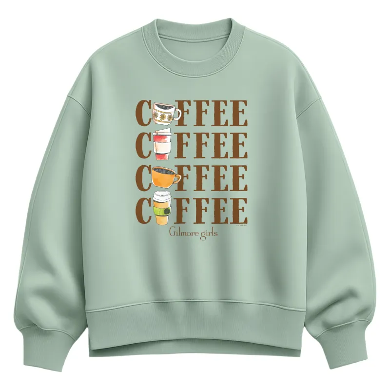 Gilmore Girls - Coffee Repeated - Women's Oversized Fleece Crew Sweatshirt sold by Zulily