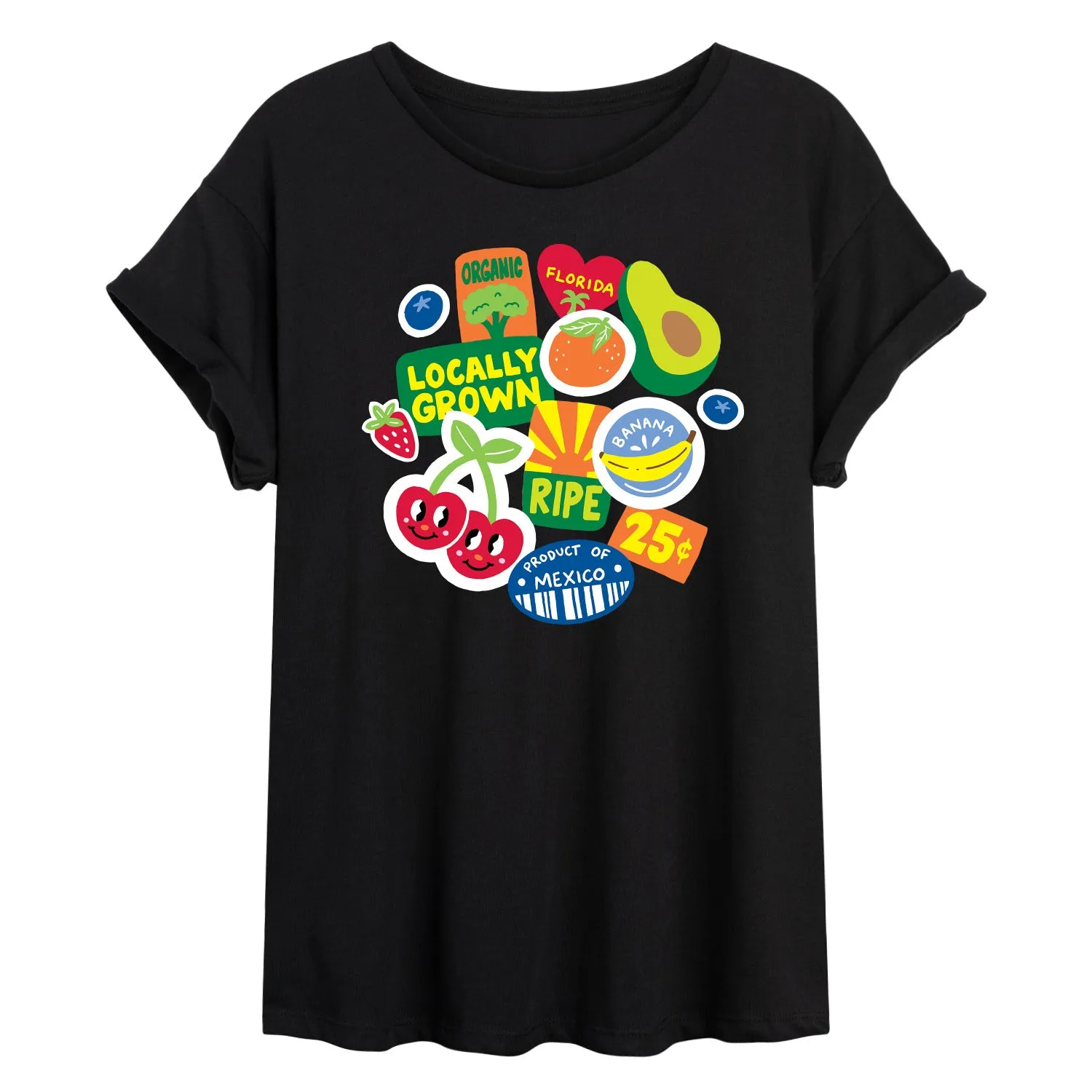 Instant Message - Fruit Stamps - Women's Oversized Graphic T-Shirt sold by Zulily product image thumbnail 2