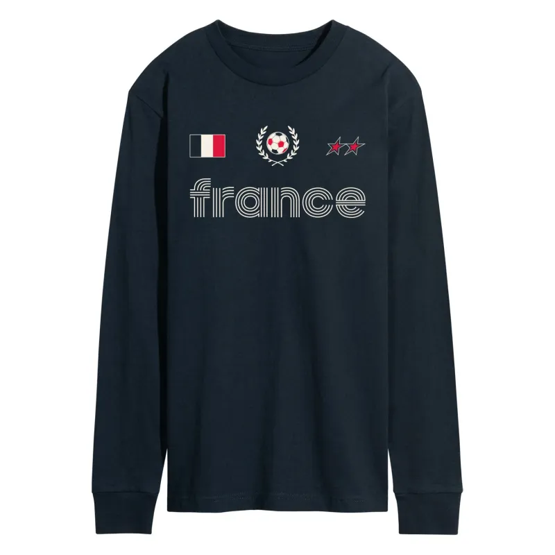 Instant Message - France Soccer Jersey - Men's Long Sleeve Graphic T-Shirt made by Zulily