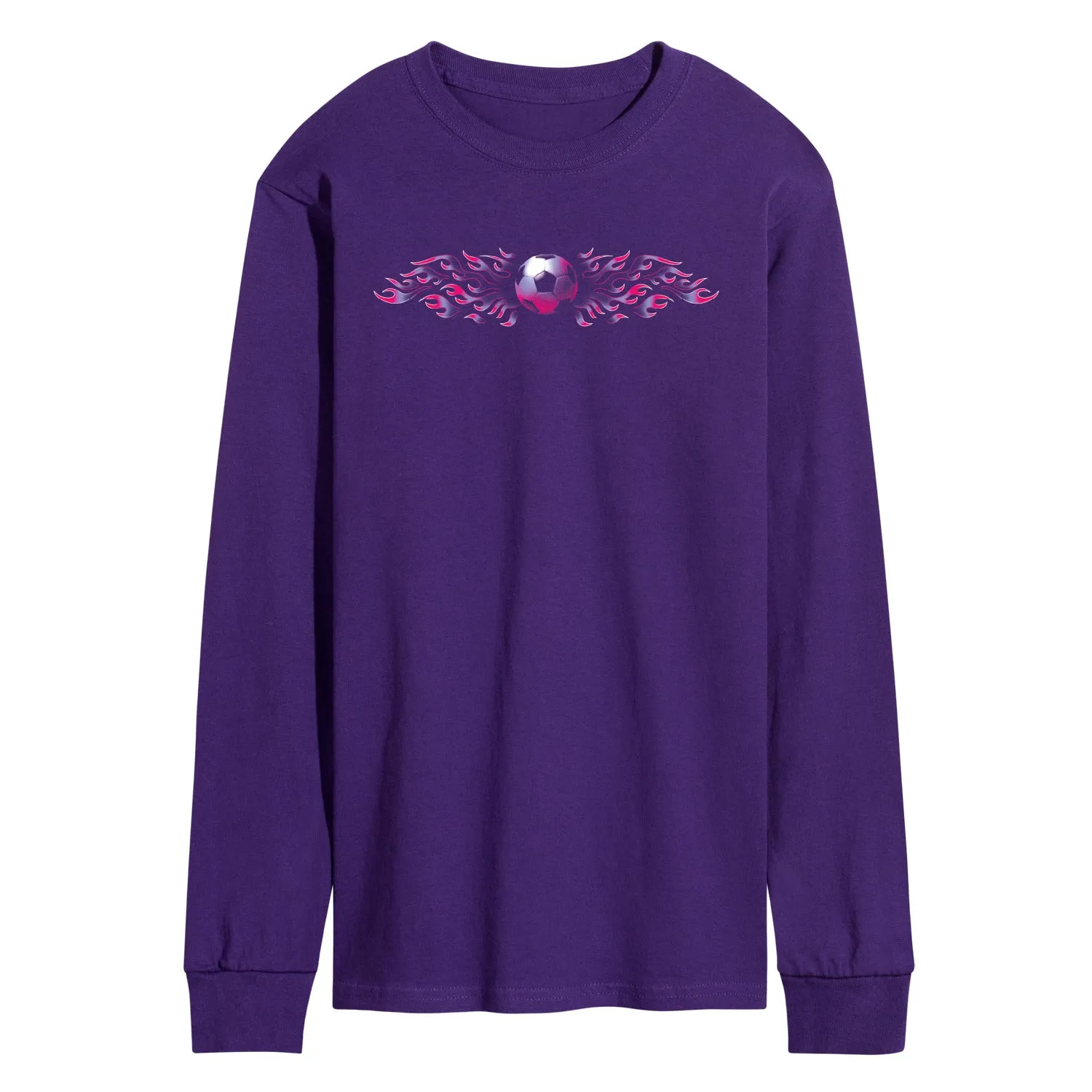 Instant Message - Soccer Flames Pink - Men's Long Sleeve Graphic T-Shirt sold by Zulily product image thumbnail 2