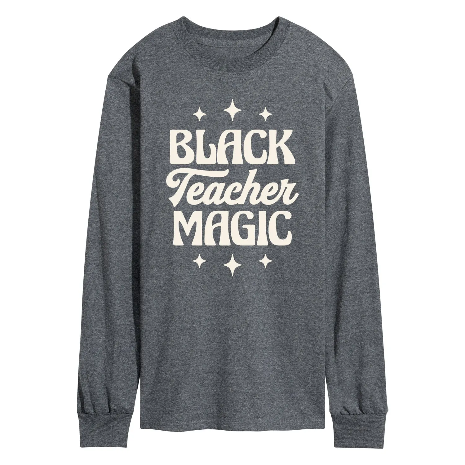 Instant Message - Black Teacher Magic - Men's Long Sleeve Graphic T-Shirt sold by Zulily product image thumbnail 3