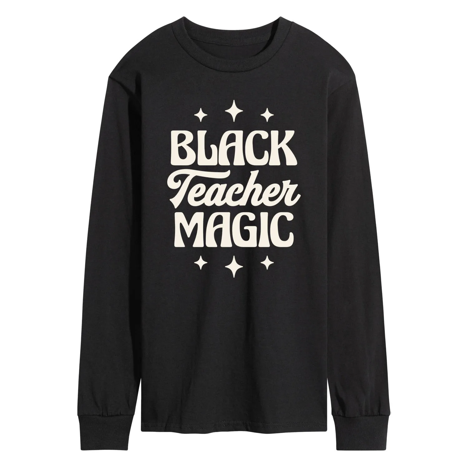 Instant Message - Black Teacher Magic - Men's Long Sleeve Graphic T-Shirt sold by Zulily