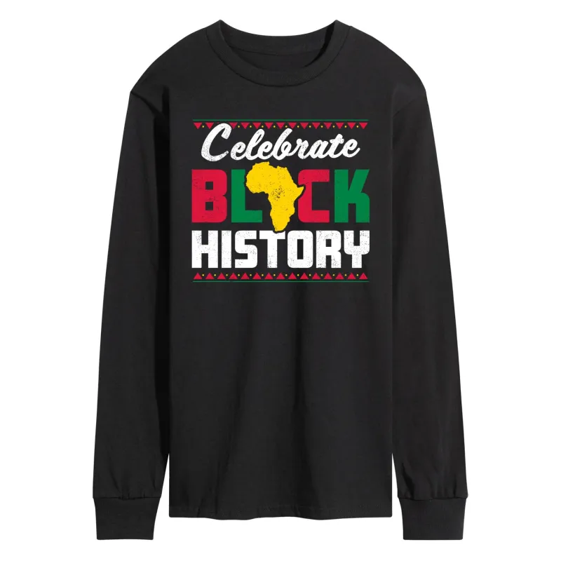 Instant Message - Celebrate Black History Month - Men's Long Sleeve Graphic T-Shirt sold by Zulily