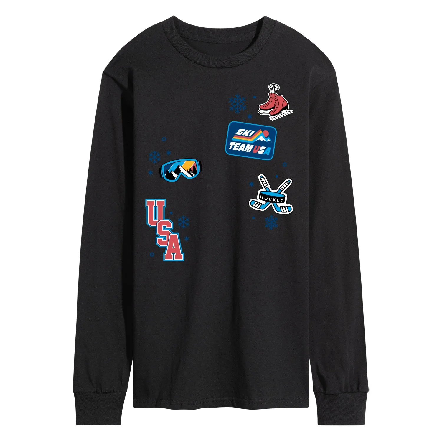 Instant Message - Winter Sports Icons - Men's Long Sleeve Graphic T-Shirt sold by Zulily