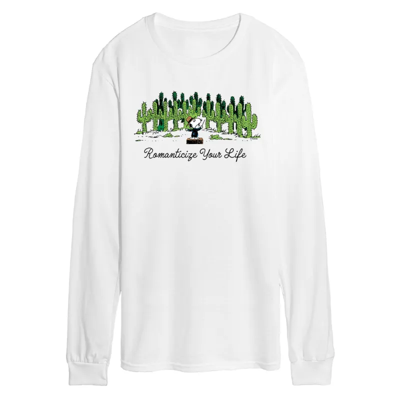 Peanuts - Romanticize Life - Men's Long Sleeve Graphic T-Shirt sold by Zulily