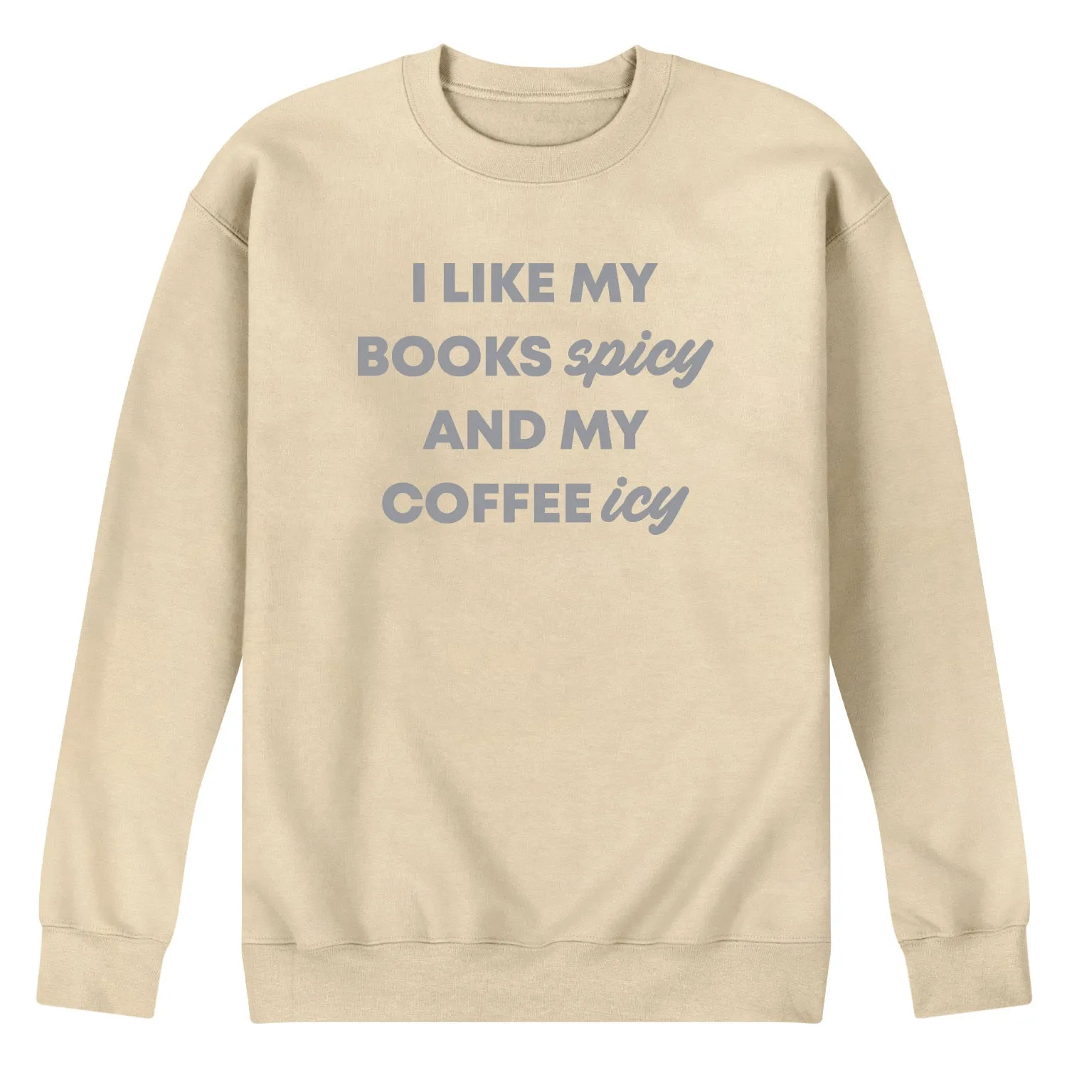 Instant Message - Books Spicy Coffee Icy - Men's Crew Fleece Sweatshirt sold by Zulily product image thumbnail 3