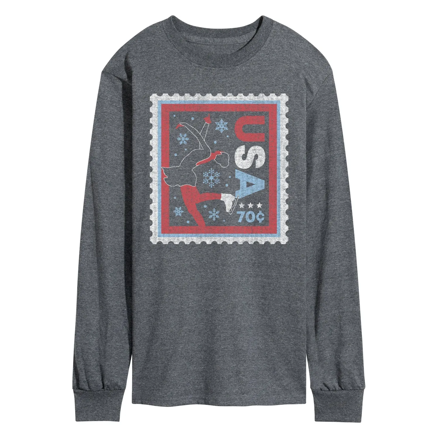 Instant Message - Figure Skater Stamp - Men's Long Sleeve Graphic T-Shirt sold by Zulily product image thumbnail 2
