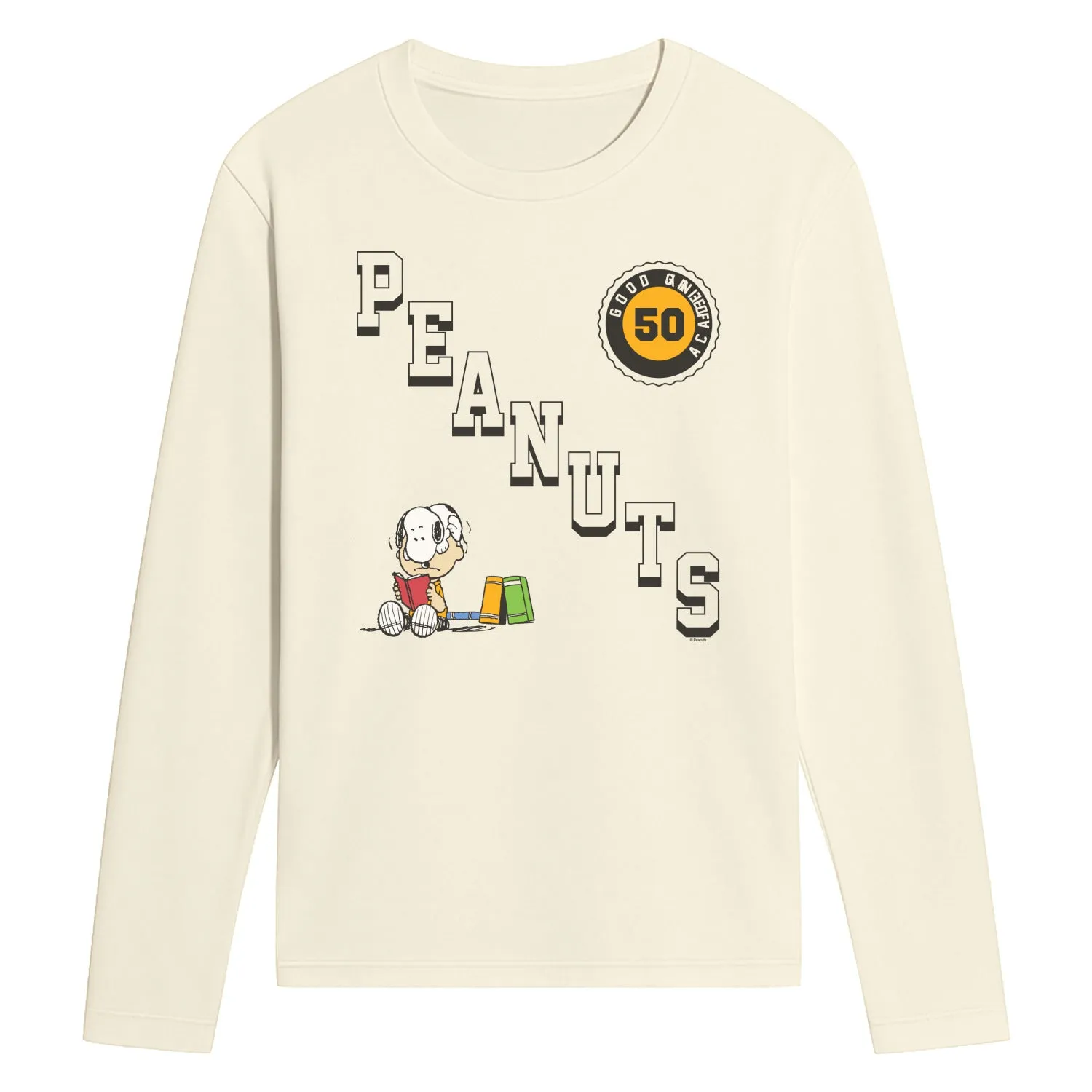 Peanuts - Diagonal Collegiate - Men's Long Sleeve Graphic T-Shirt sold by Zulily