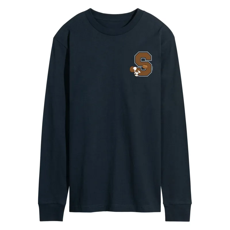 Peanuts - Snoopy School Football - Men's Long Sleeve Graphic T-Shirt sold by Zulily
