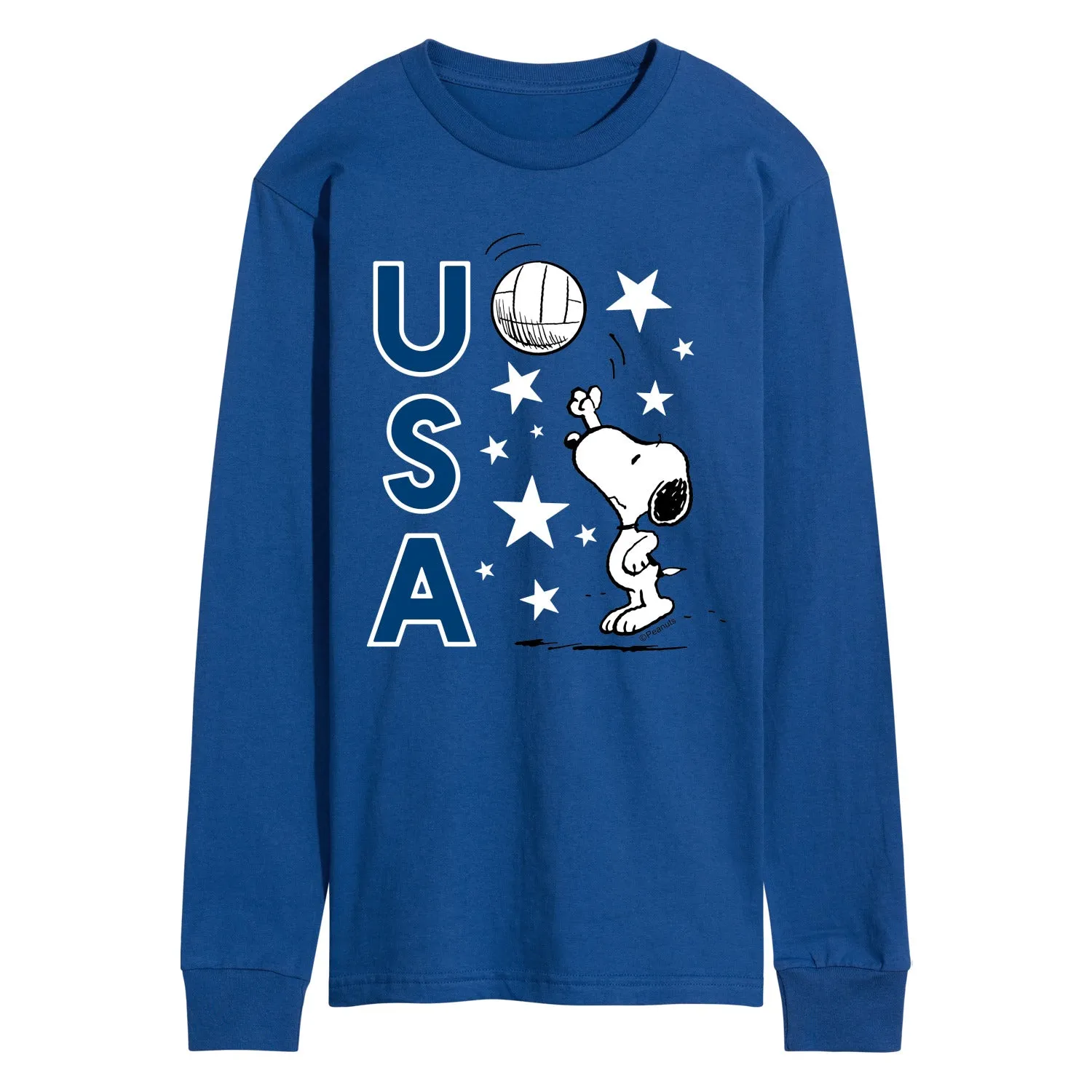 Peanuts - USA Volleyball - Men's Long Sleeve Graphic T-Shirt sold by Zulily
