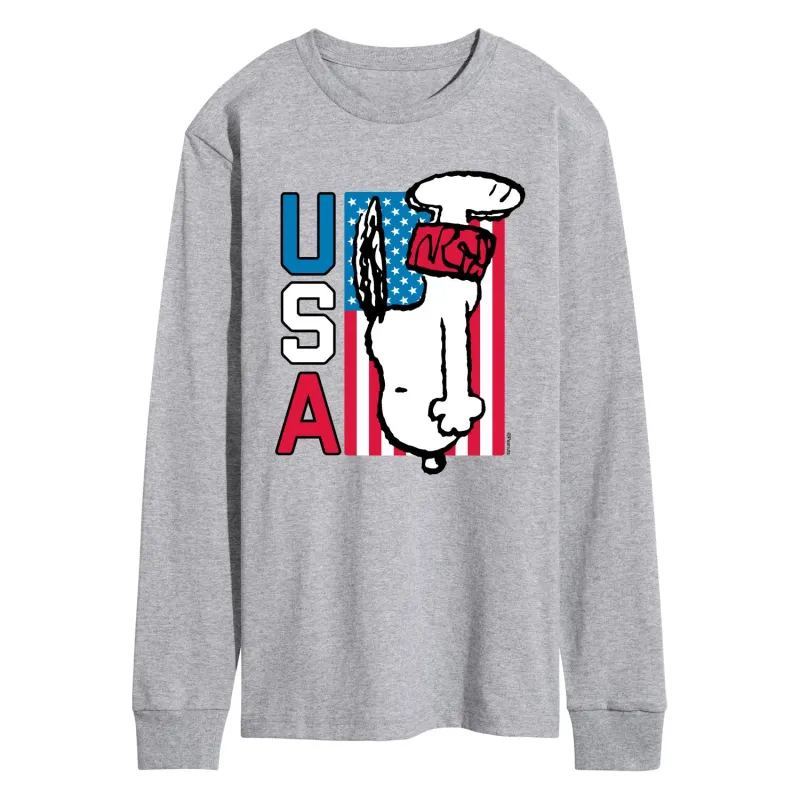 Peanuts - USA Diving - Men's Long Sleeve Graphic T-Shirt sold by Zulily