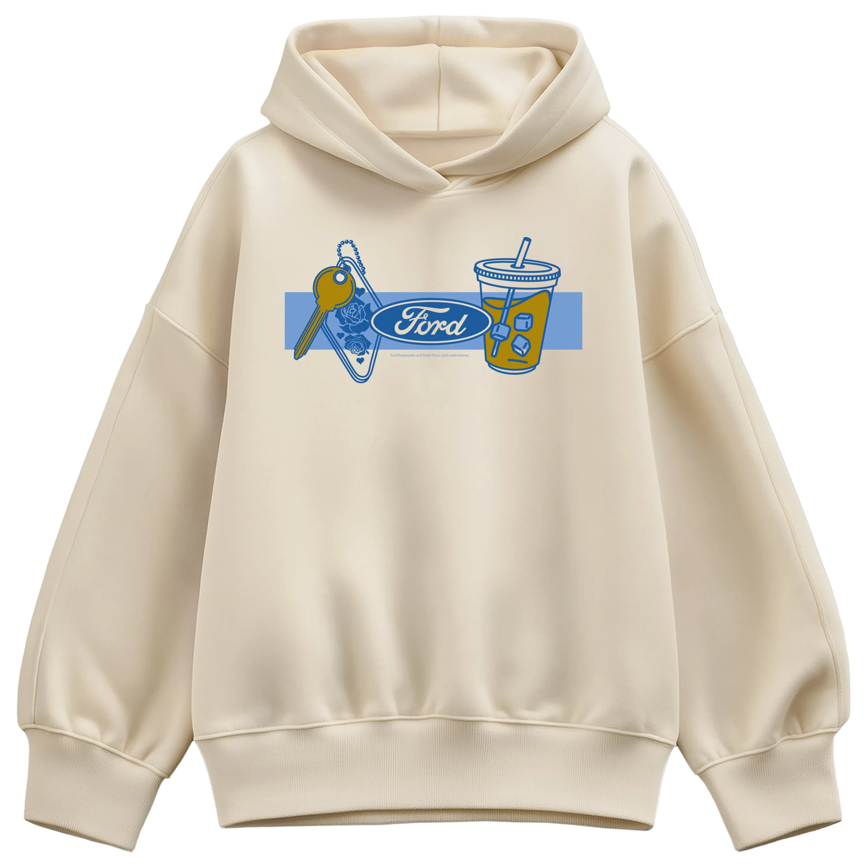 Ford - Coffee and Keychain - Women's Oversized Fleece Hoodie Sweatshirt sold by Zulily