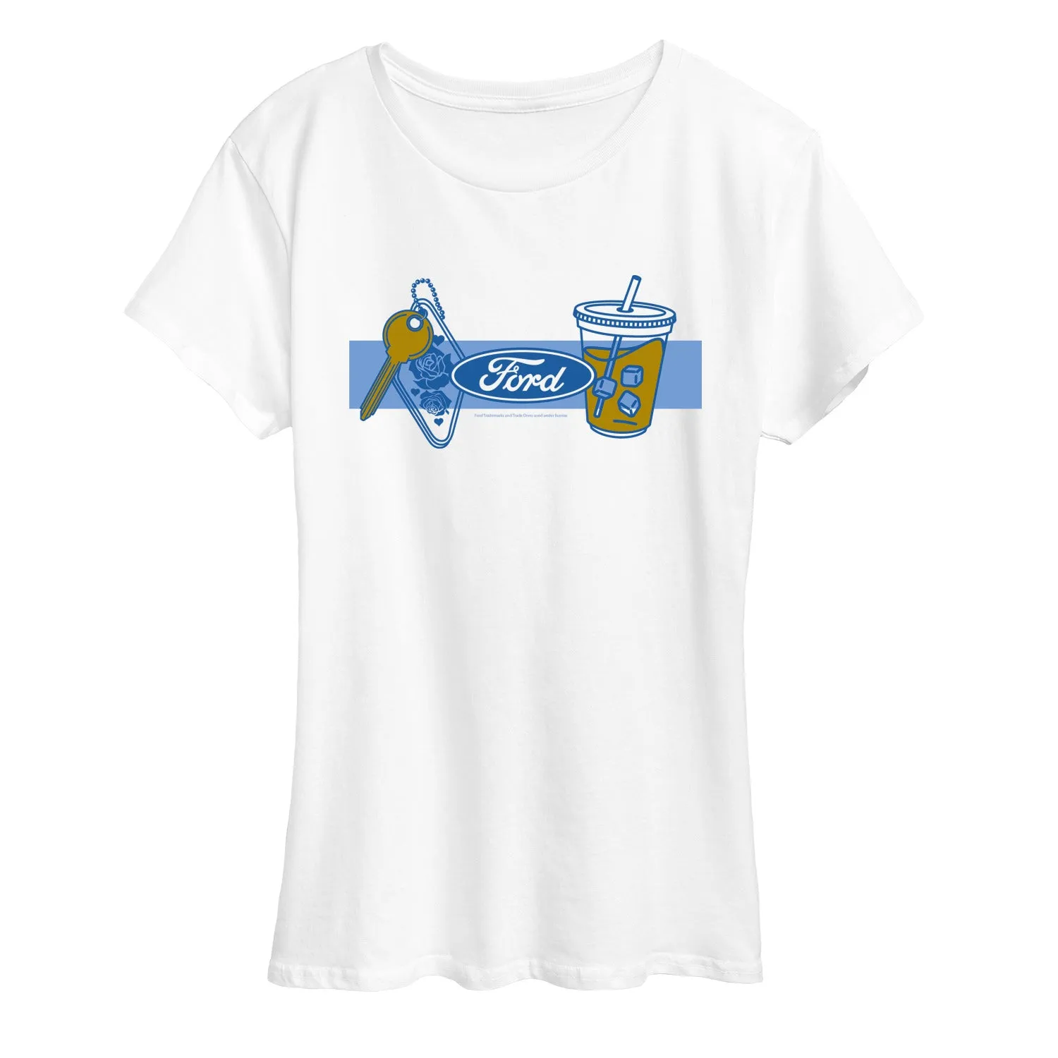 Ford - Coffee and Keychain - Women's Short Sleeve Graphic T-Shirt sold by Zulily