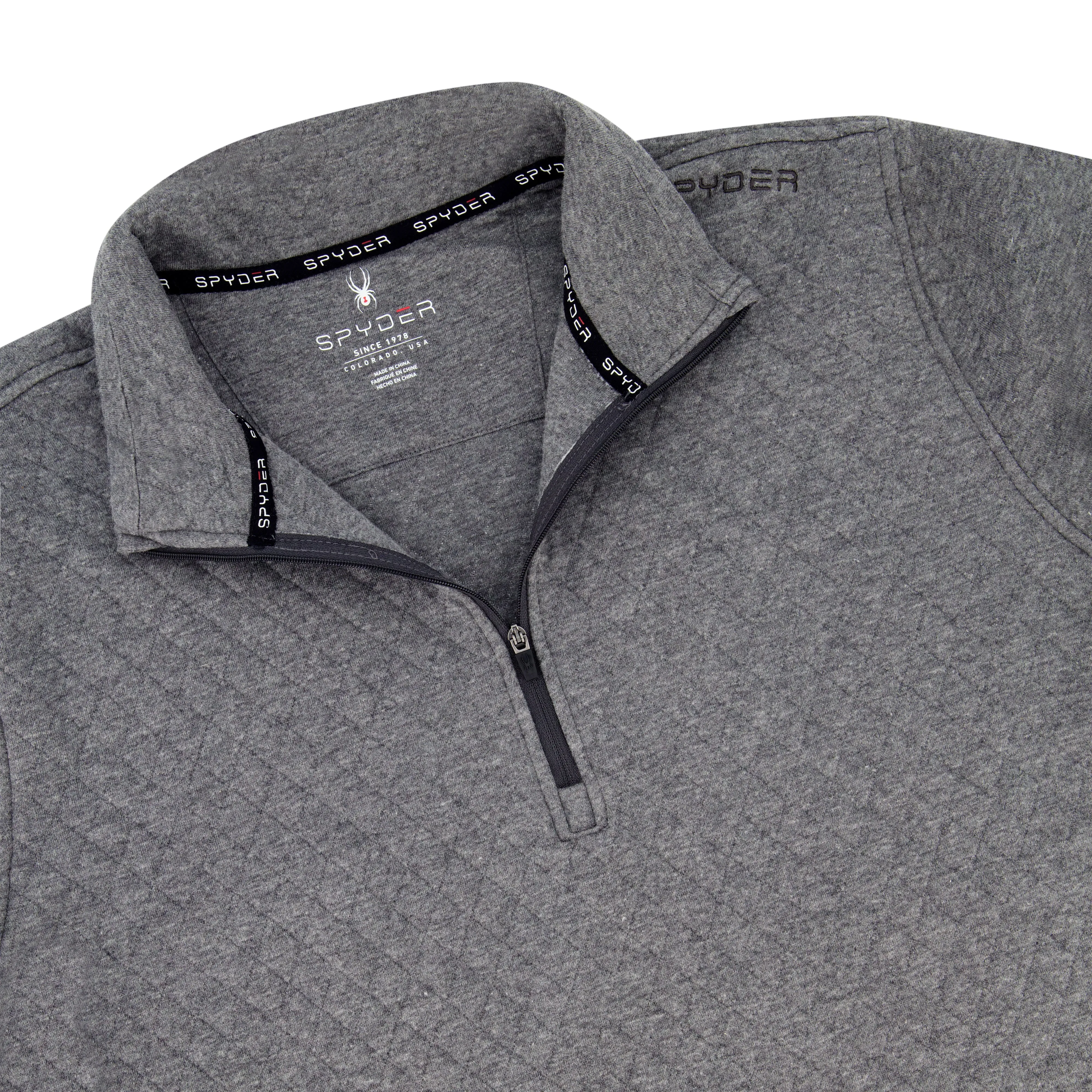 Spyder Men's Diamond Quilt Quarter Zip - Grey sold by Zulily product image thumbnail 4