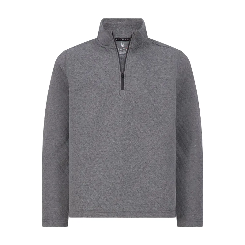 Spyder Men's Diamond Quilt Quarter Zip - Grey made by Spyder