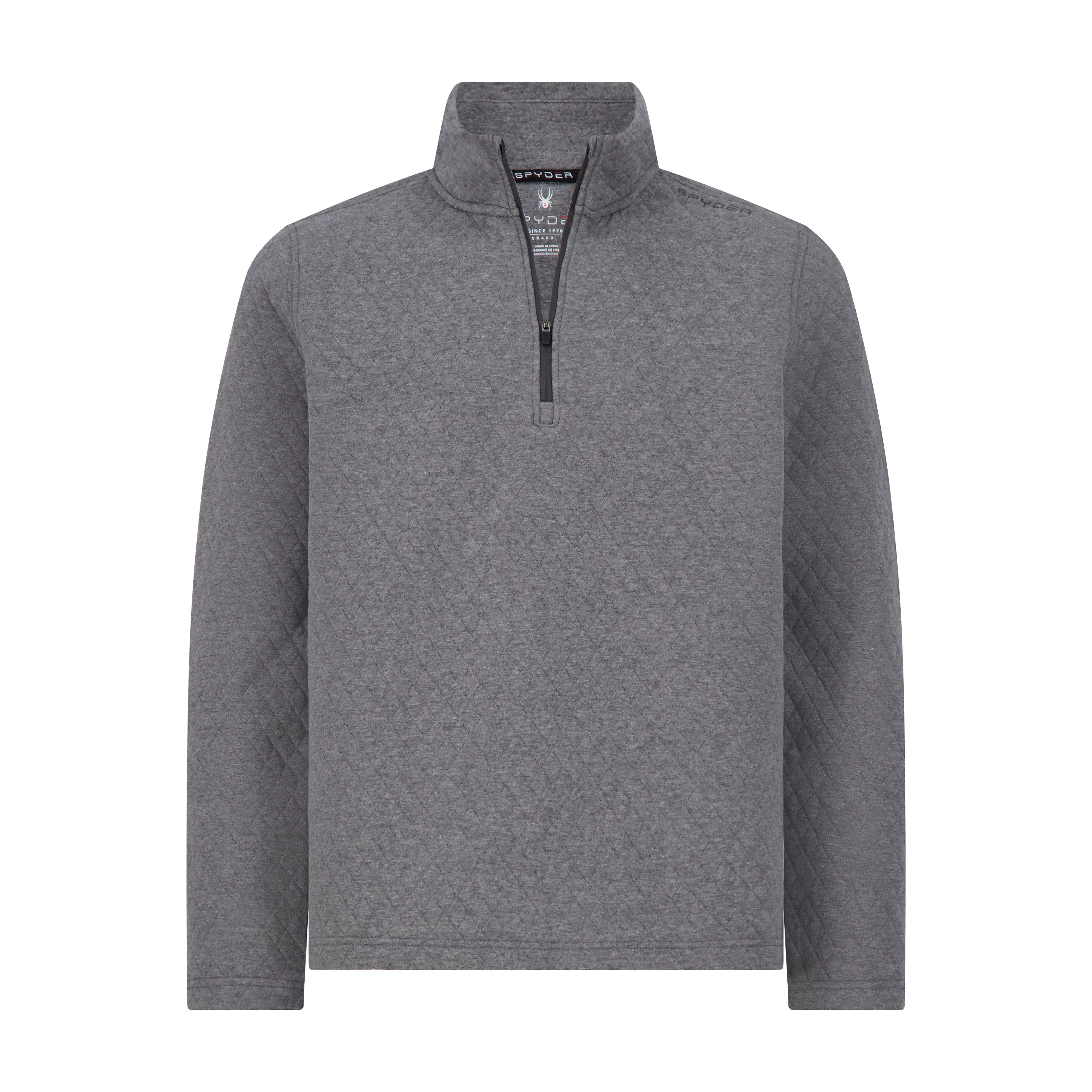 Spyder Men's Diamond Quilt Quarter Zip - Grey sold by Zulily