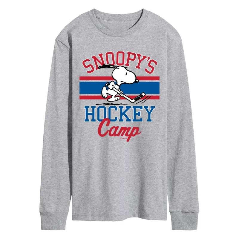 Peanuts - Snoopy's Hockey Camp - Men's Long Sleeve Graphic T-Shirt sold by Zulily