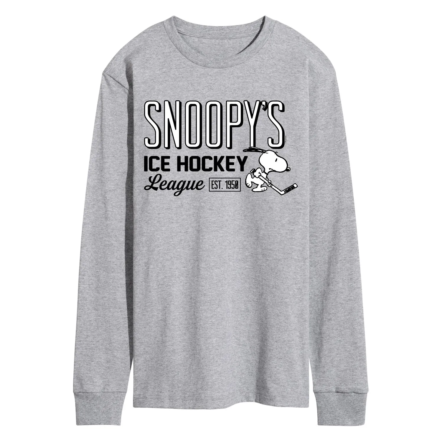 Peanuts - Snoopy's Ice Hockey League - Men's Long Sleeve Graphic T-Shirt sold by Zulily
