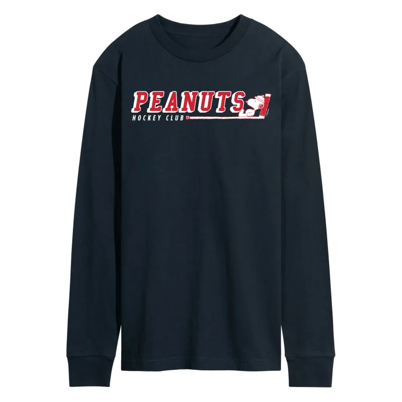 Peanuts - Hockey Club Snoopy - Men's Long Sleeve Graphic T-Shirt sold by Zulily