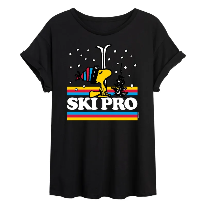 Peanuts - Ski Pro - Women's Oversized T-Shirt sold by Zulily