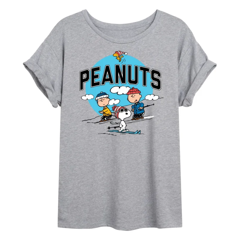 Peanuts - Peanuts Group Skiing - Women's Oversized T-Shirt sold by Zulily
