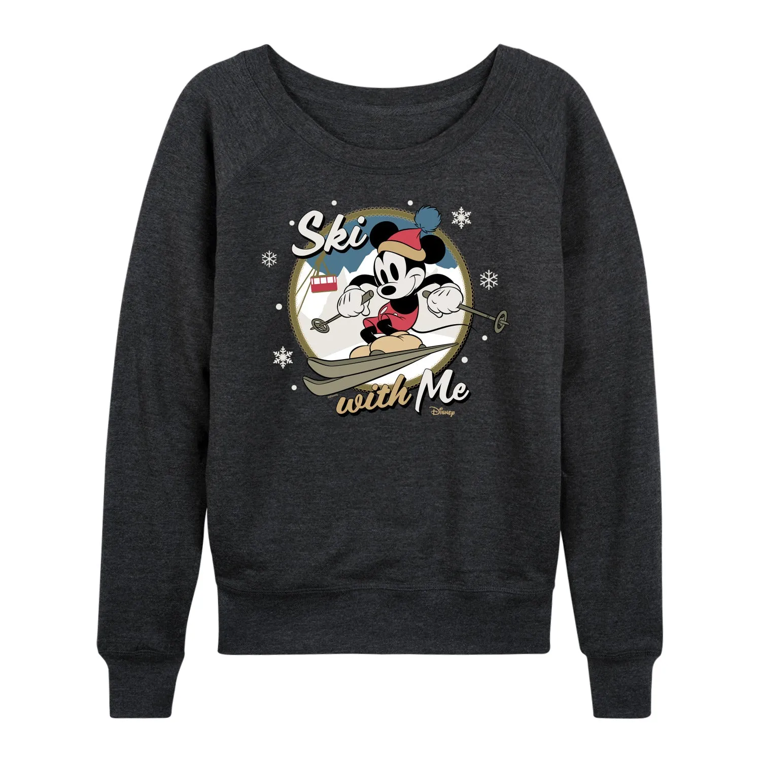 Disney - Ski With Me - Women's Lightweight French Terry Long Sleeve Shirt sold by Zulily