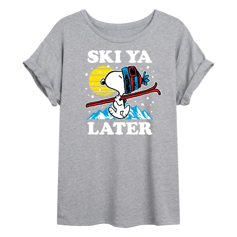 Peanuts - Ski Ya Later - Women's Oversized T-Shirt sold by Zulily