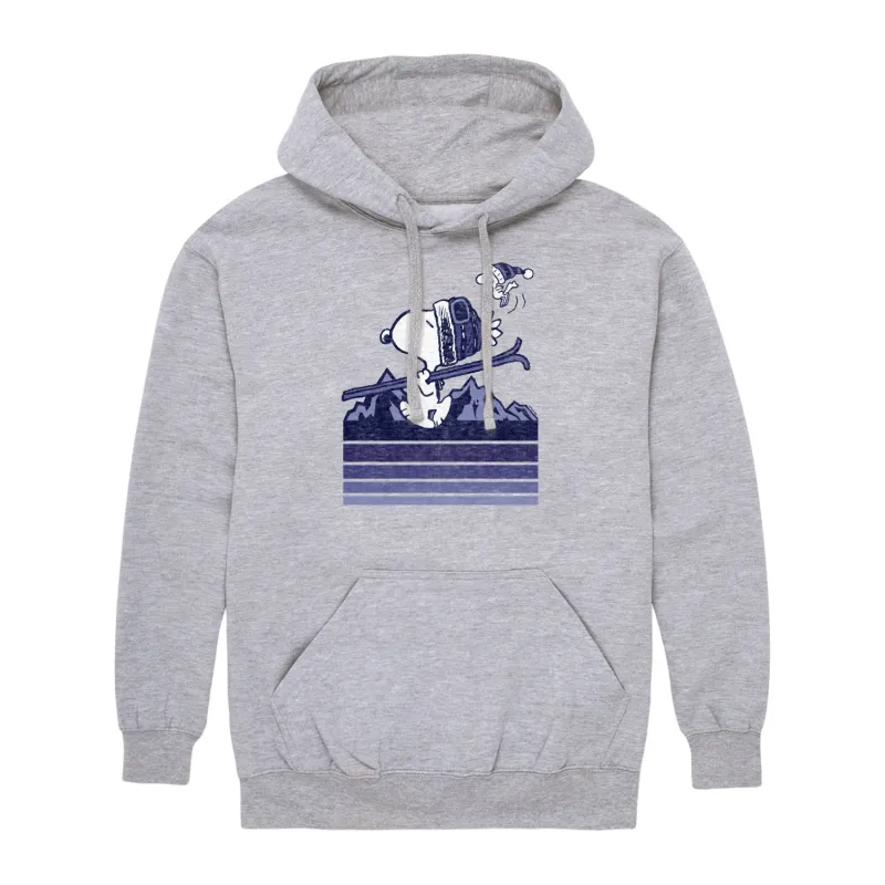 Peanuts - Snoopy Woodstock Ski Stripes - Men's Fleece Pullover Hoodie sold by Zulily