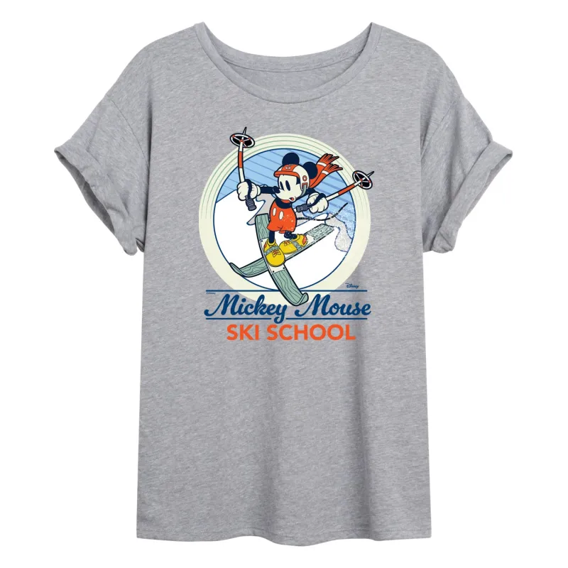 Disney - Mickey Mouse Ski School - Women's Oversized T-Shirt made by Disney