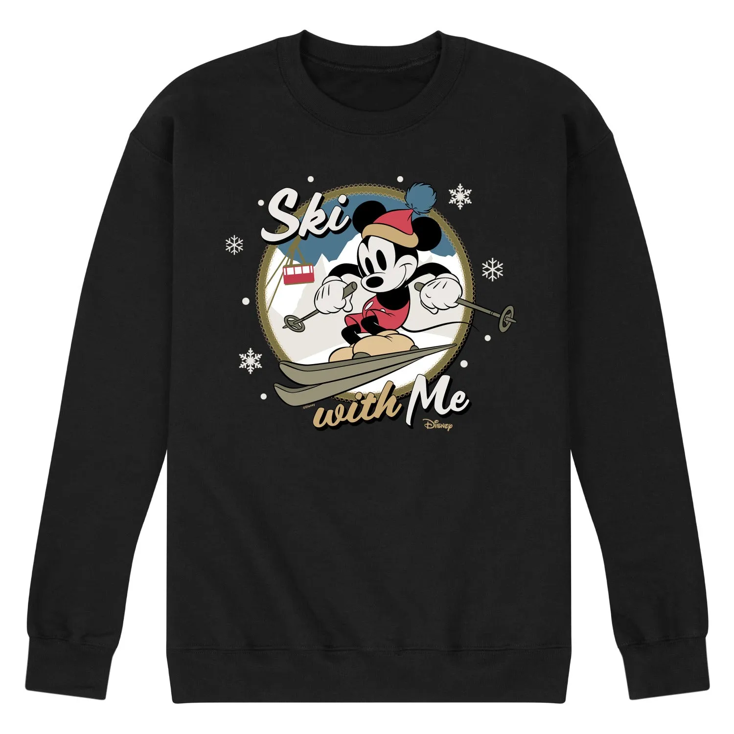 Disney - Ski With Me Mickey - Men's Crew Fleece Sweatshirt Sweatshirt sold by Zulily product image thumbnail 2